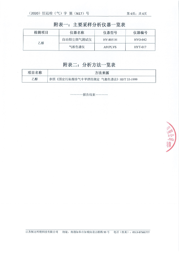 第三季度乙醇監(jiān)測報告
